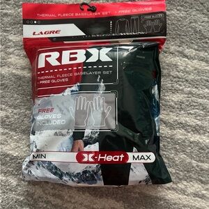 RBX Thermal Fleece Baselayer Set with Free Gloves - Black